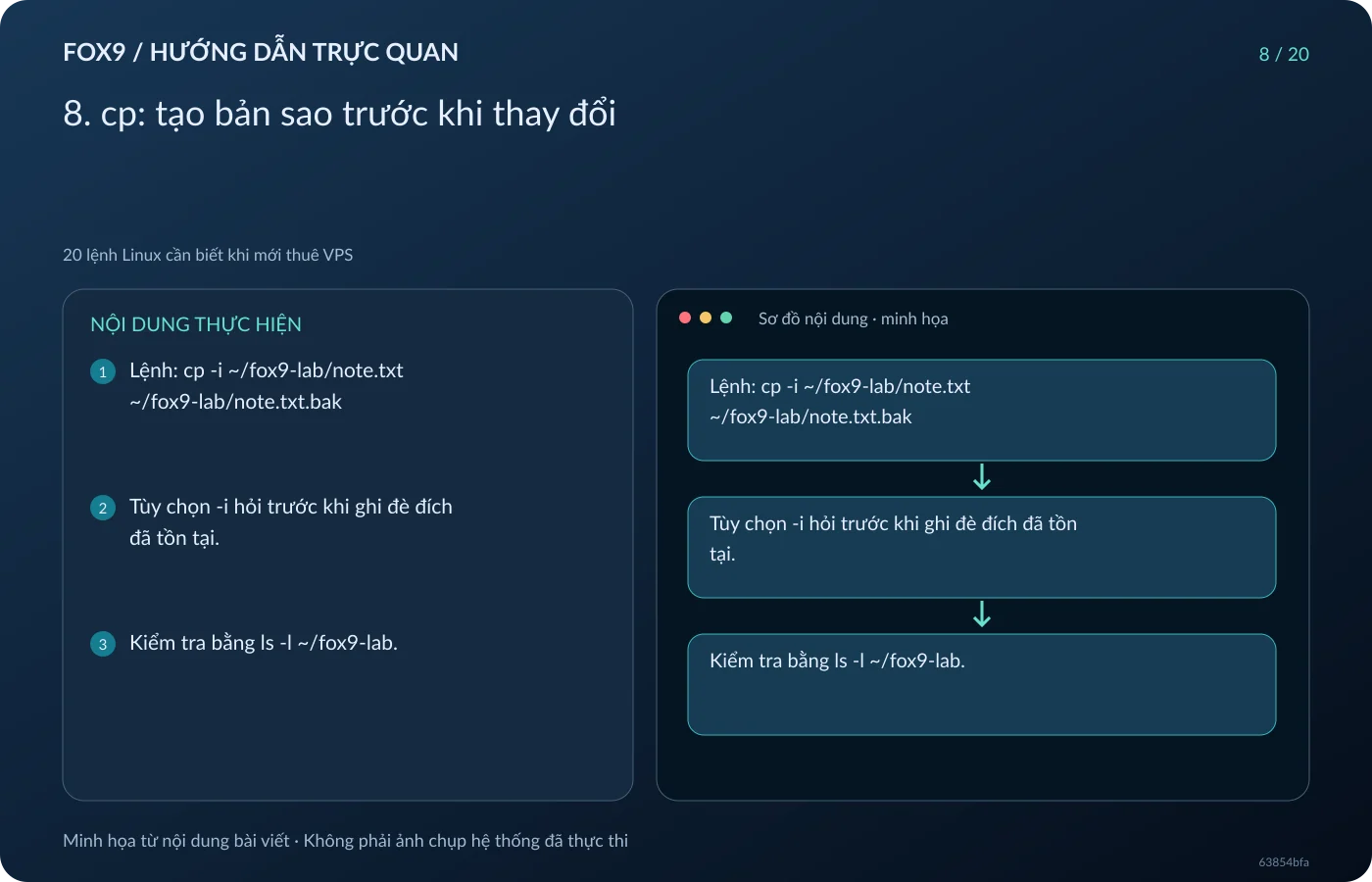 Minh họa 8. cp: tạo bản sao trước khi thay đổi