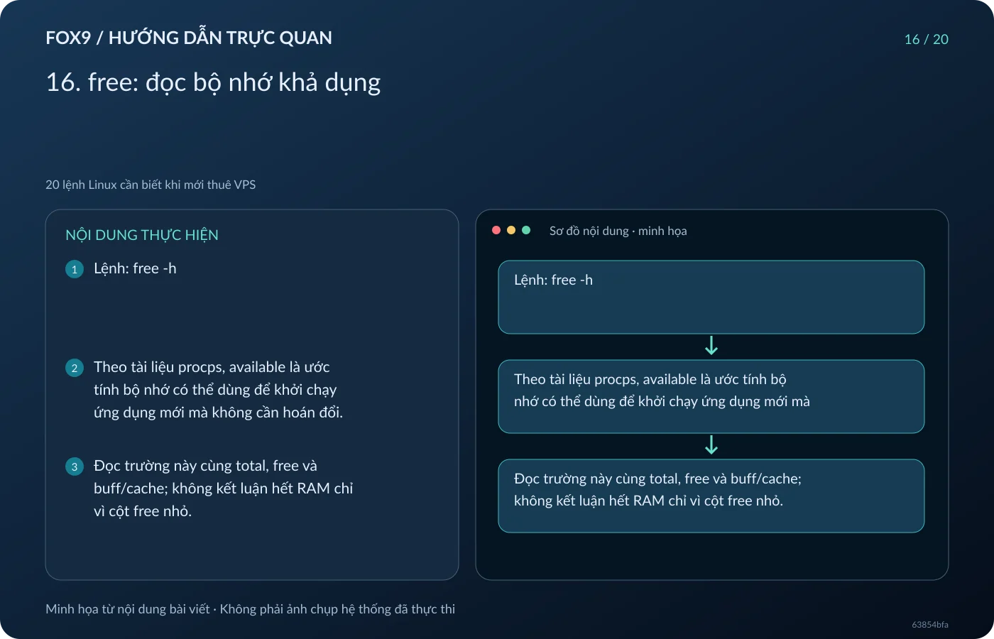 Minh họa 16. free: đọc bộ nhớ khả dụng