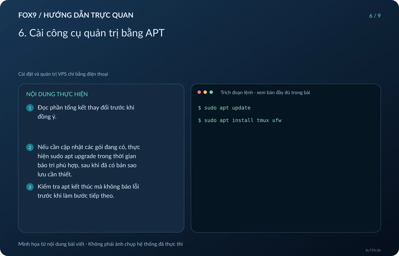 Minh họa 6. Cài công cụ quản trị bằng APT