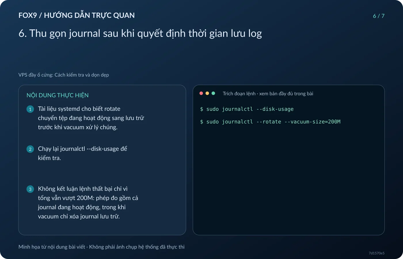 Minh họa 6. Thu gọn journal sau khi quyết định thời gian lưu log