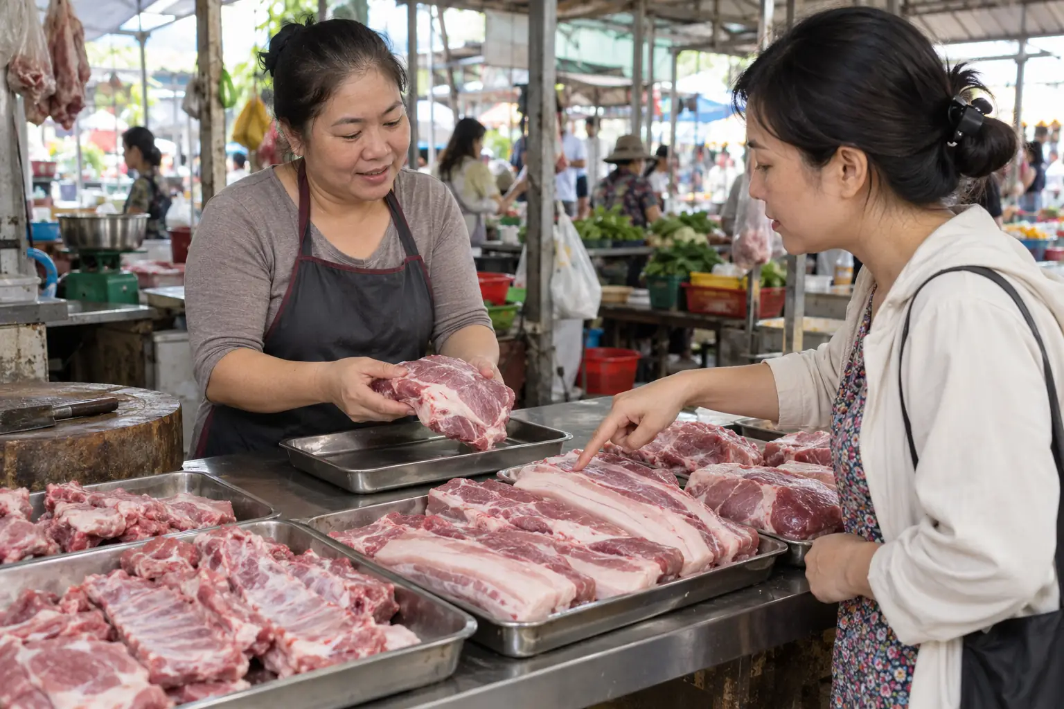 Giá heo hơi giảm sâu, thịt bán lẻ hạ không đều
