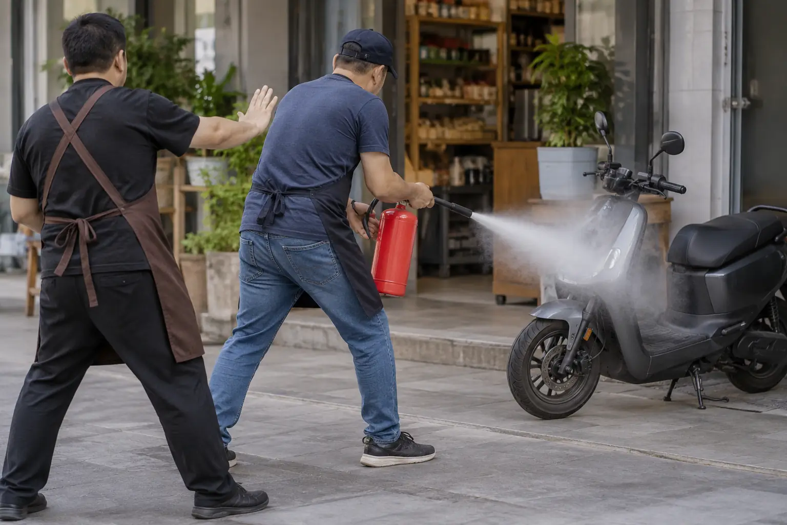 Xe điện cháy, phụt lửa cao nhiều mét trên phố Hạ Môn