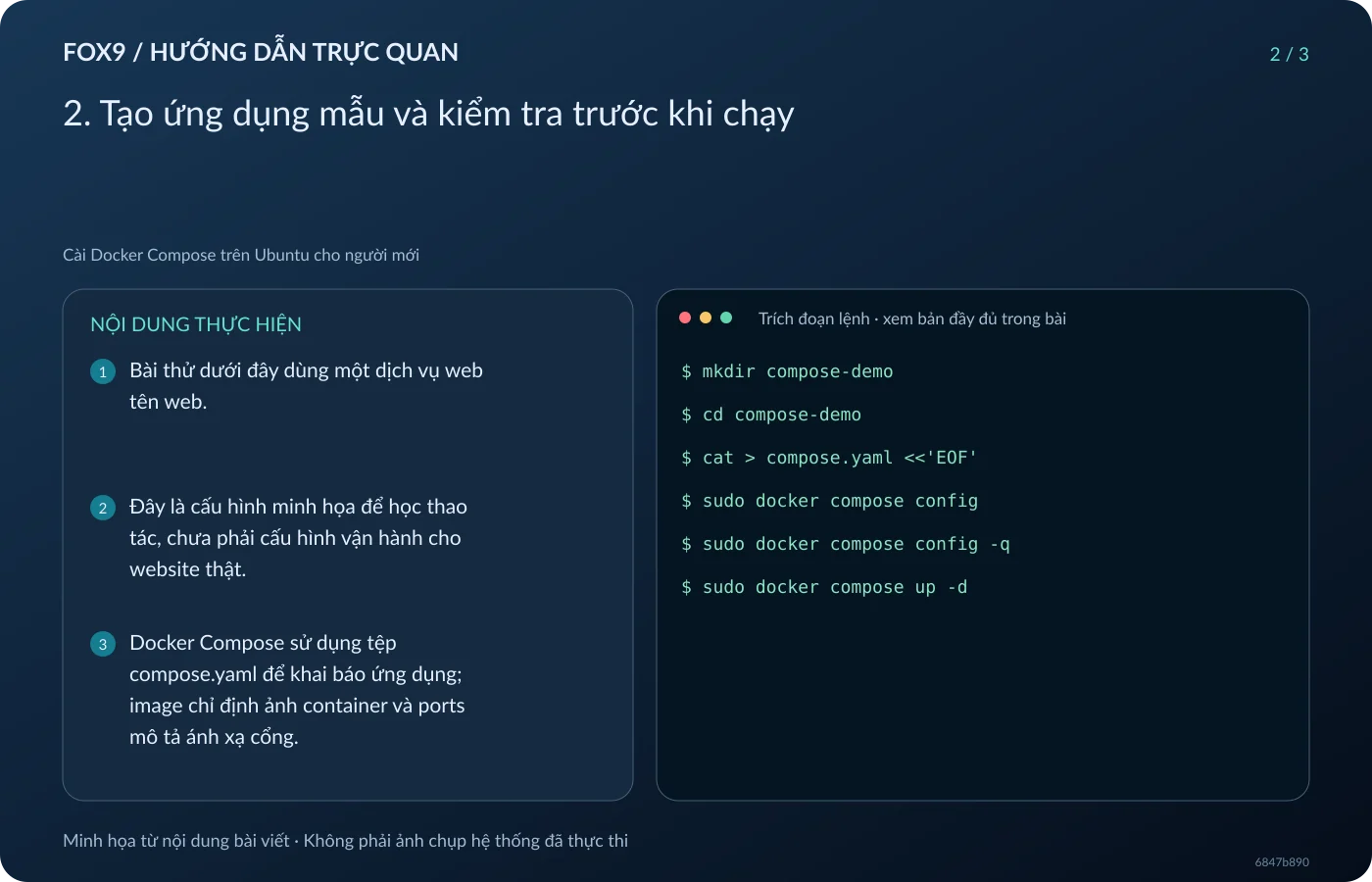 Minh họa 2. Tạo ứng dụng mẫu và kiểm tra trước khi chạy